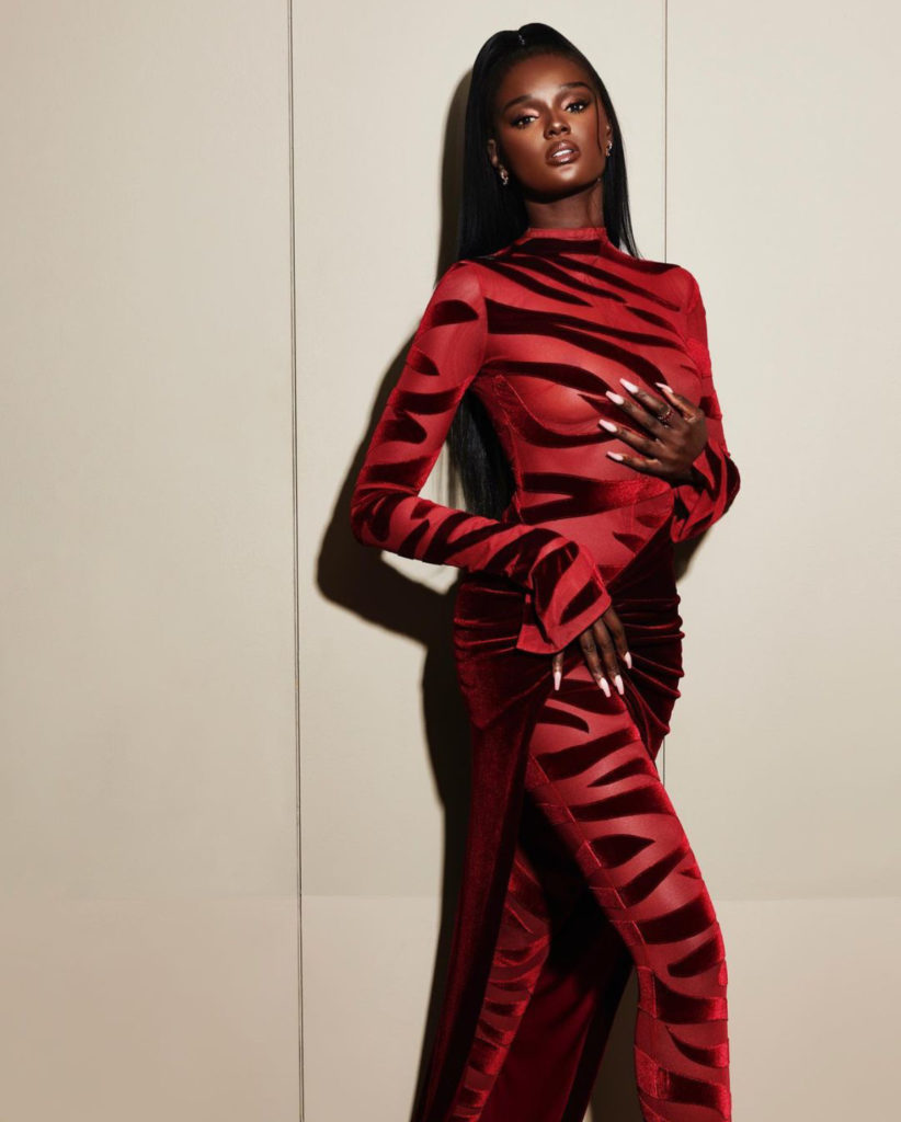 Duckie Thot Wearing Laquan Smith FW21